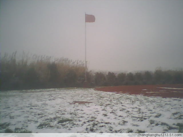 风雪中的国旗