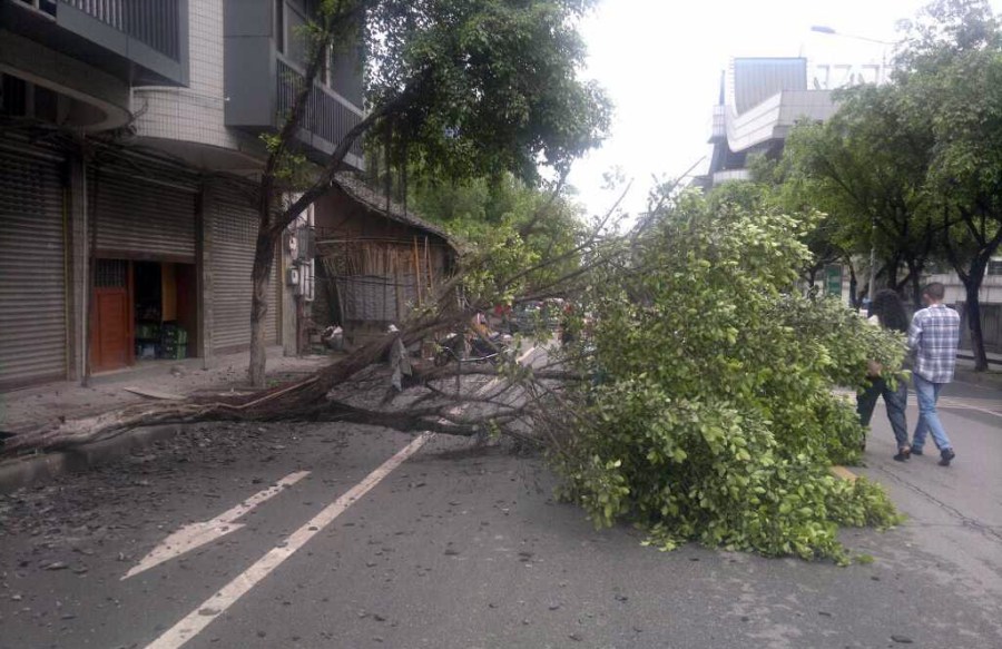 地震了