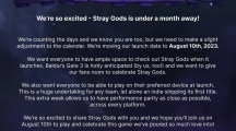 straygods延期怎么回事straygods延期多久