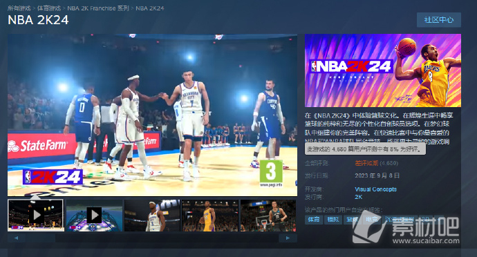 《NBA2K24》超越《守望先锋2》和《三国杀》成为Steam差评第一