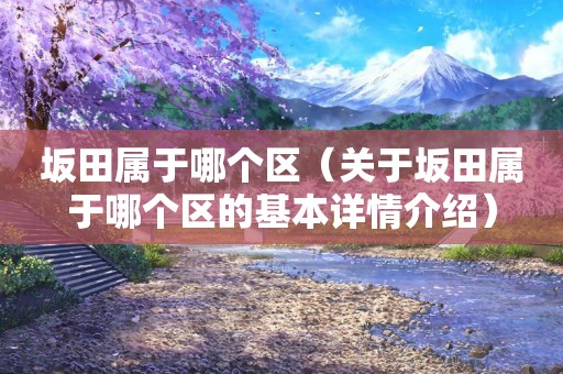 坂田属于哪个区（关于坂田属于哪个区的基本详情介绍）