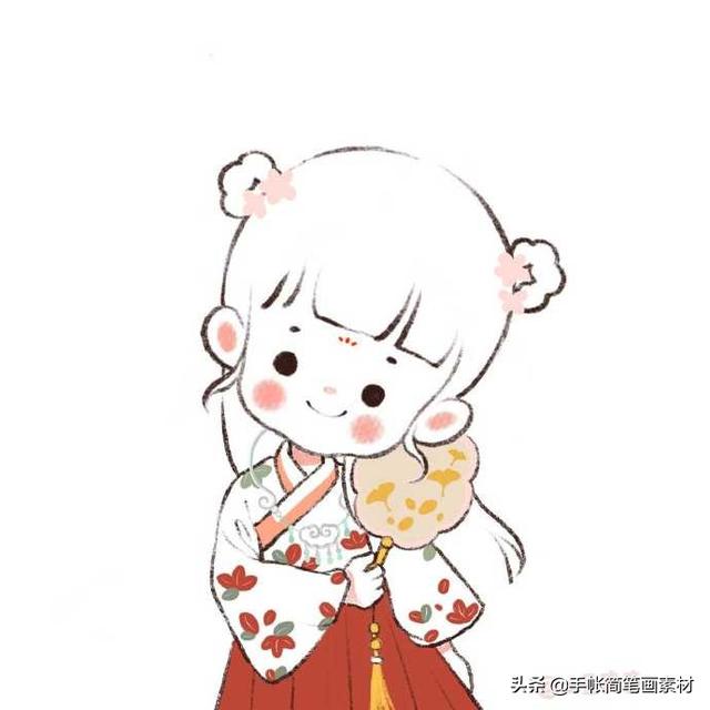 可爱人物简笔画女孩古风