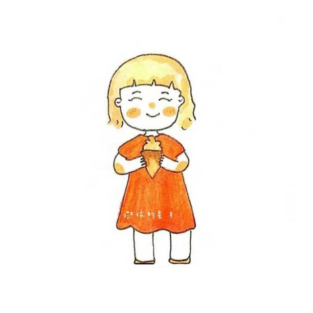 可爱简单的小女孩简笔画