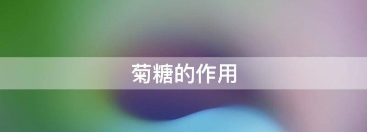 菊糖的作用