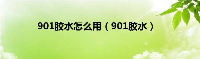 901胶水怎么用