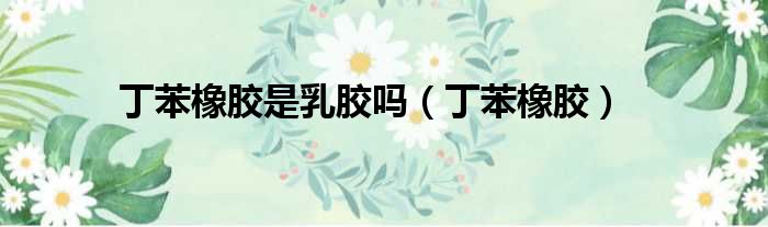 丁苯橡胶是乳胶吗