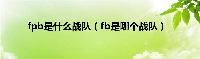 fpb是什么战队