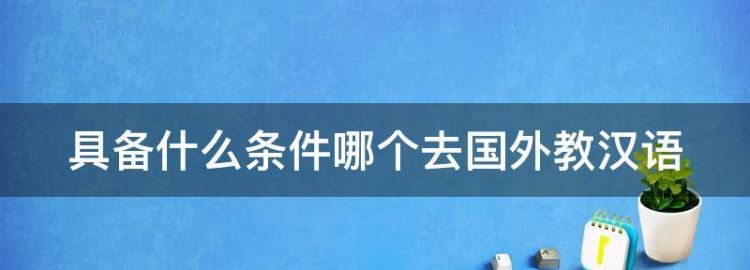 具备什么条件哪个去国外教汉语