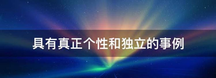 具有真正个性和独立的事例