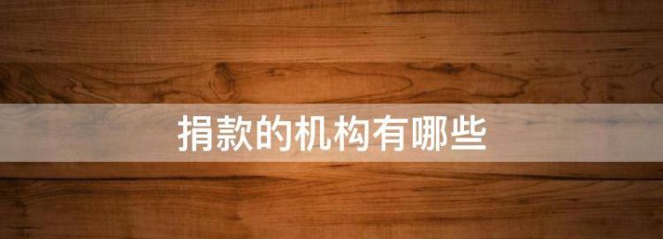 捐款的机构有哪些