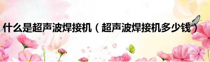 什么是超声波焊接机