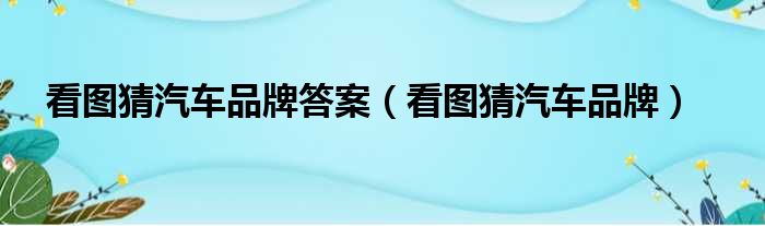 看图猜汽车品牌答案