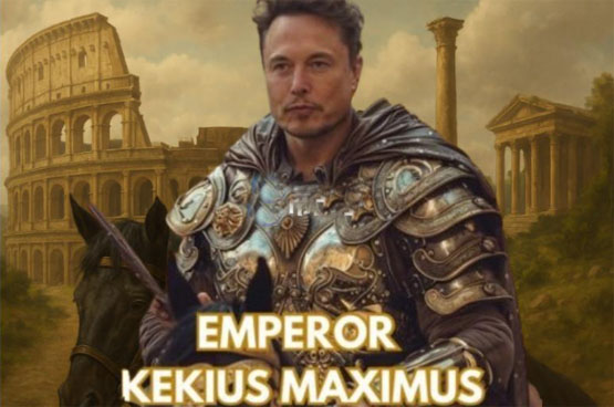 马斯克X改名为Kekius Maximus并换头像！Meme币KEKIUS飙暴涨、$gork熄火回调