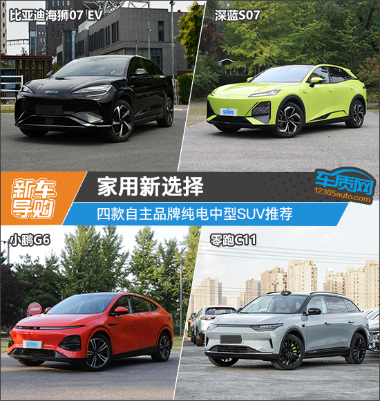 家用新选择 四款自主品牌纯电中型SUV推荐