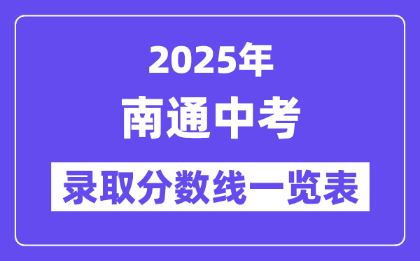2025年南通中考各高中录取分数线一览表