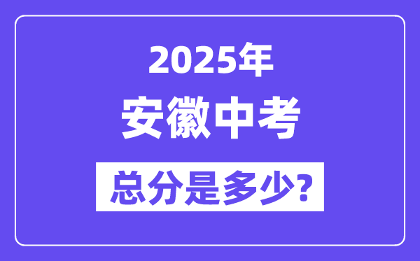 2025安徽中考总分多少分,各科目怎么分配的？
