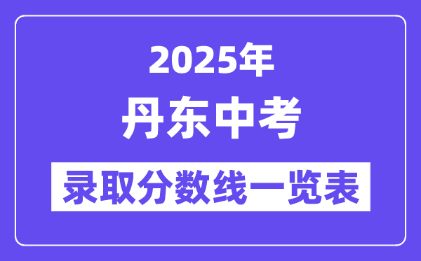2025年丹东中考各高中录取分数线一览表