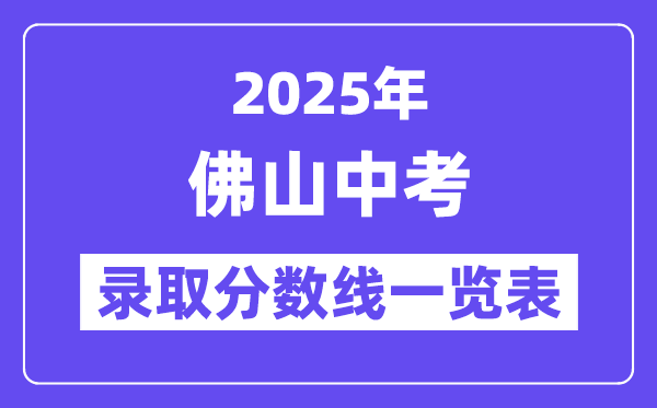 2025年佛山中考各高中录取分数线一览表
