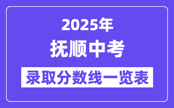 2025年抚顺中考各高中录取分数线一览表