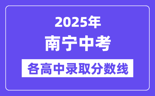 2025年南宁中考各高中录取分数线一览表
