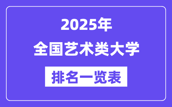 全国艺术类大学排名一览表（2025最新排行榜）