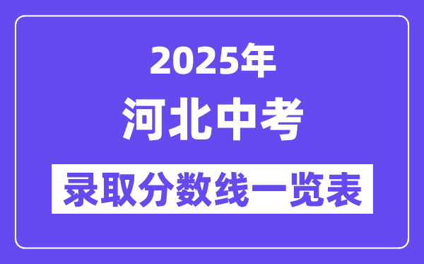 2025年河北中考录取分数线一览表,中考多少分能上高中？