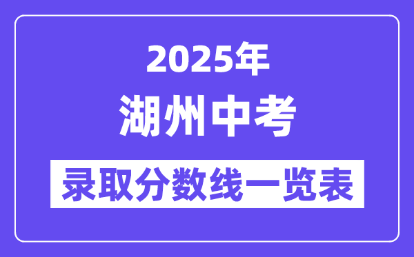 2025年湖州中考各高中录取分数线一览表