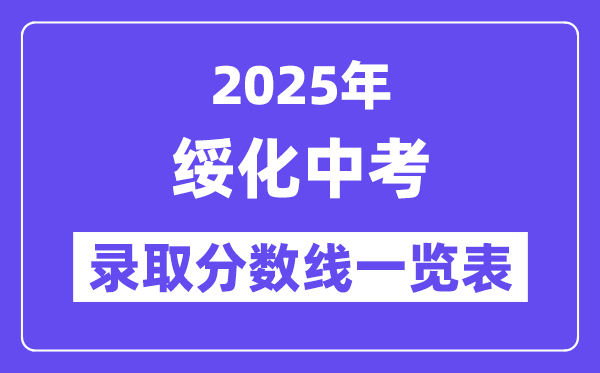 2025年绥化中考各高中录取分数线一览表