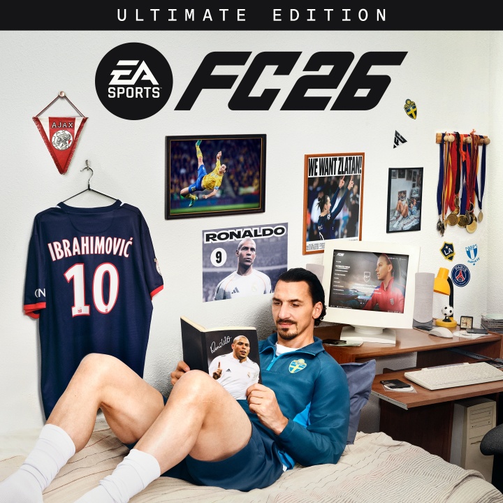 神还原！FC26终极版封面：伊布手捧偶像大罗的书，墙上贴大罗海报