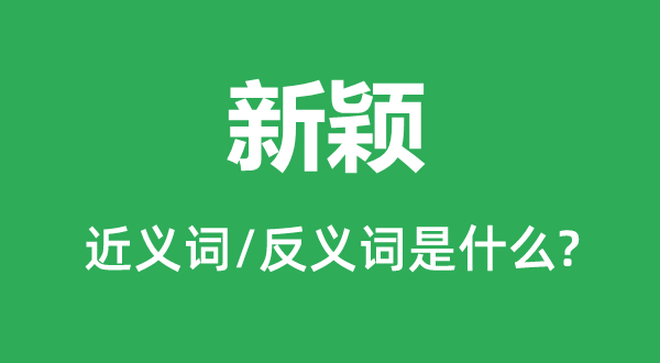 新颖的近义词和反义词是什么 新颖是什么意思?