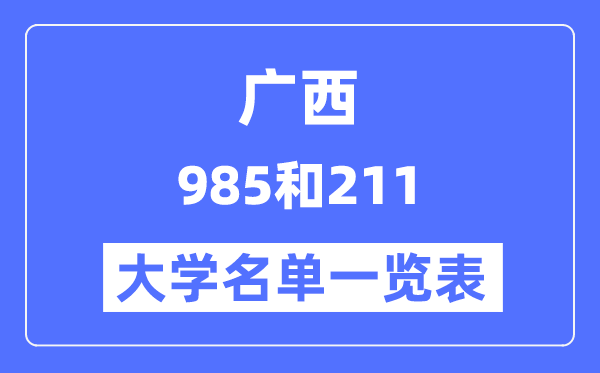 广西有哪些大学是985和211 广西985和211高校名单一览表