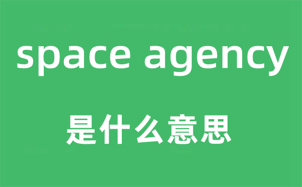 space agency是什么意思 中文翻译是什么?
