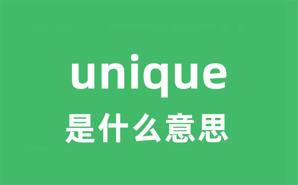 unique是什么意思 unique怎么读 中文翻译是什么？