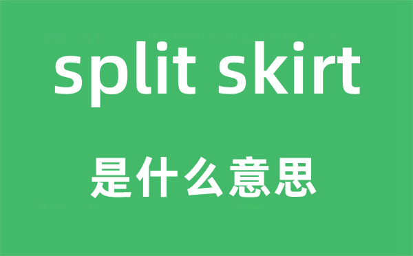 split skirt是什么意思 中文翻译是什么?
