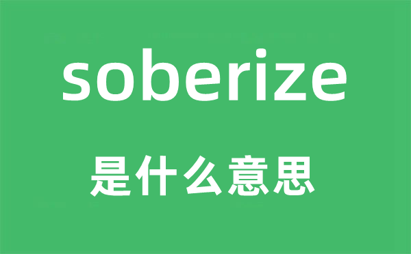 soberize是什么意思 soberize怎么读 中文翻译是什么?