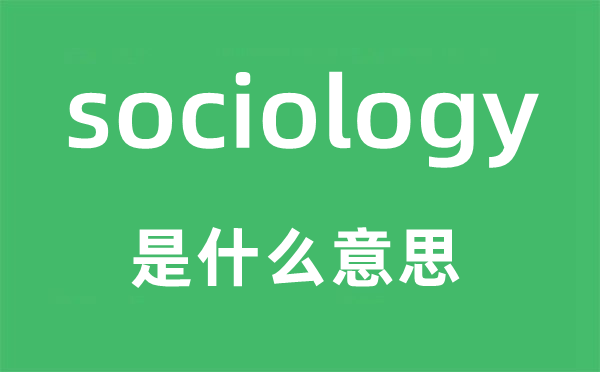 sociology是什么意思 sociology怎么读 sociology中文翻译是什么?