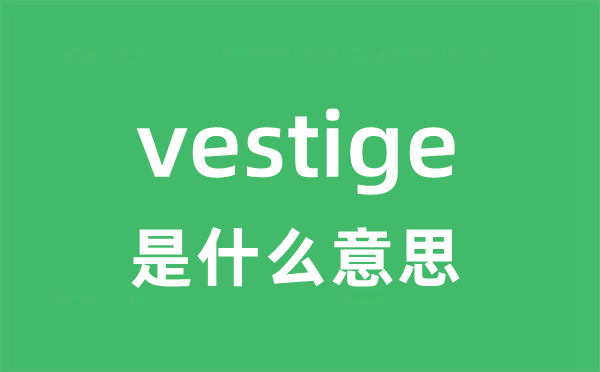 vestige是什么意思 vestige怎么读 中文翻译是什么？