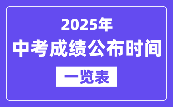 2025年全国各地中考成绩公布时间一览表 中考几月几号可以查分？