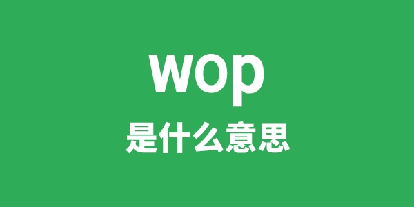 wop是什么意思 wop怎么读 中文翻译是什么