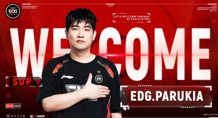 EDG官方：二队辅助选手Parukia上调至一队！