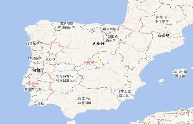 西班牙地理位置地图 西班牙地理位置地图