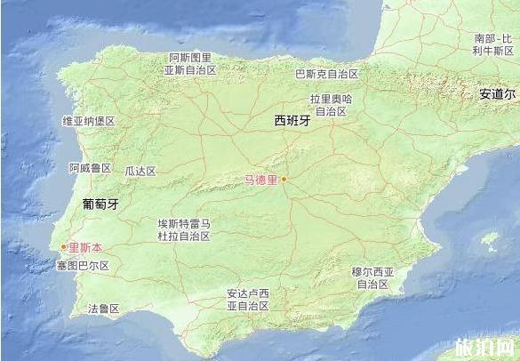 西班牙地理位置地图 西班牙地理位置地图