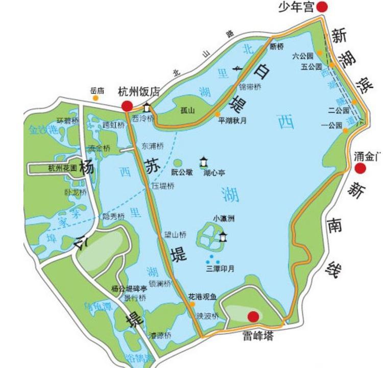 花港观鱼旅游导览地图
