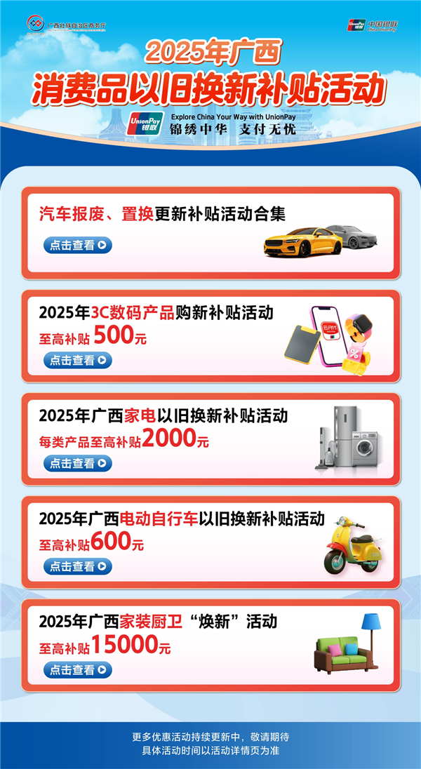 标准不降！广西宣布8月5日起恢复家电、3C数码“国补”