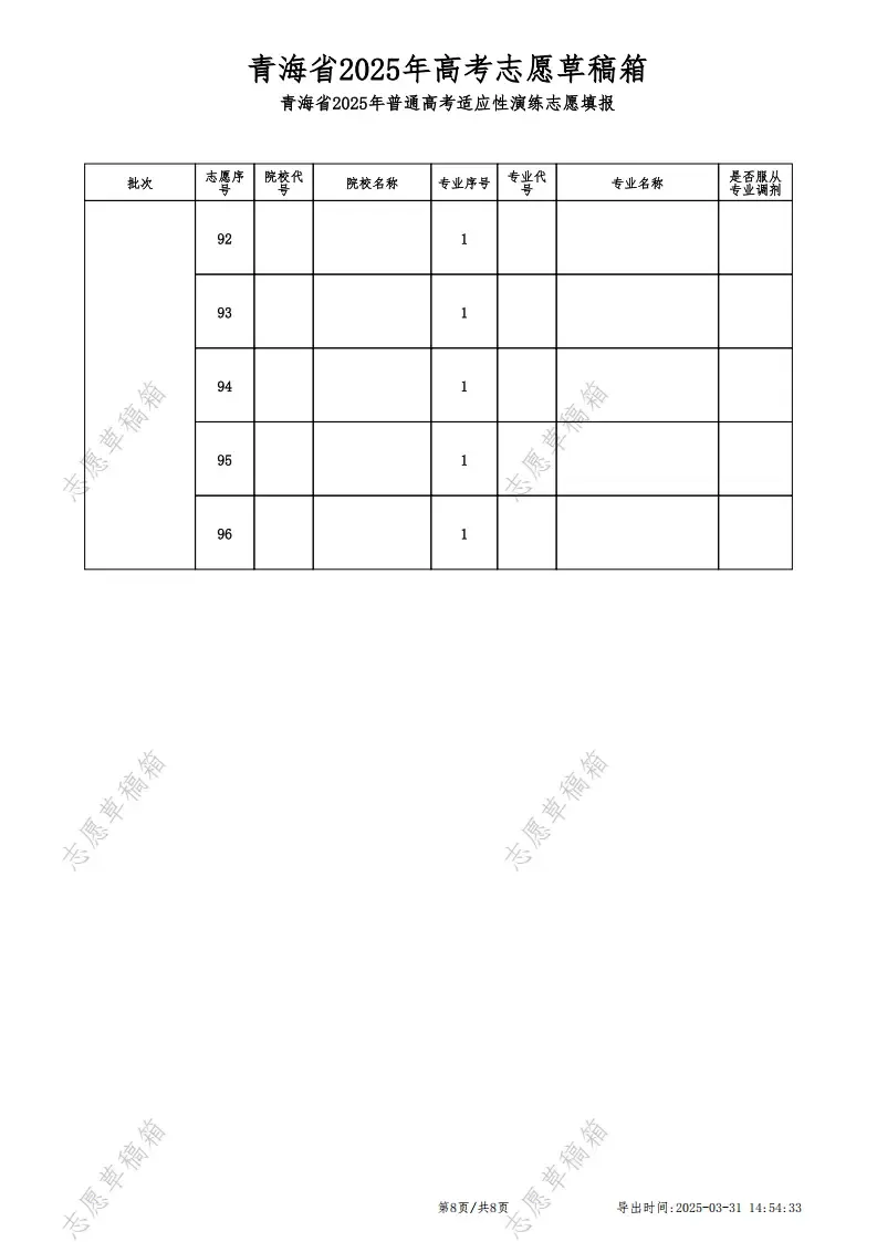2025年青海高考志愿填报指南（附志愿表填写样本）