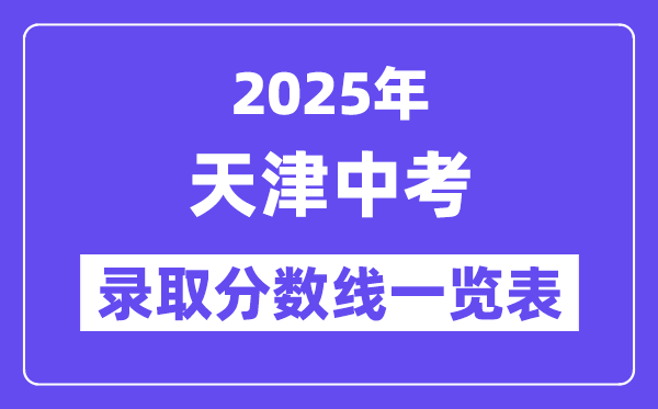 2025年天津中考各高中录取分数线一览表