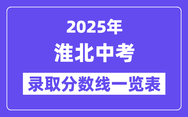 2025年淮北中考各高中录取分数线一览表