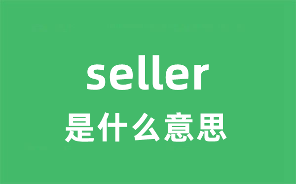 seller是什么意思 seller怎么读 中文翻译是什么？