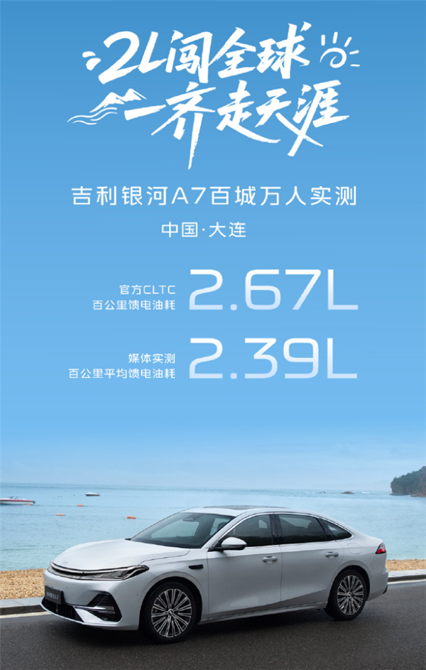 油耗可媲美摩托车 吉利中型家轿银河A7上市：8.18万起