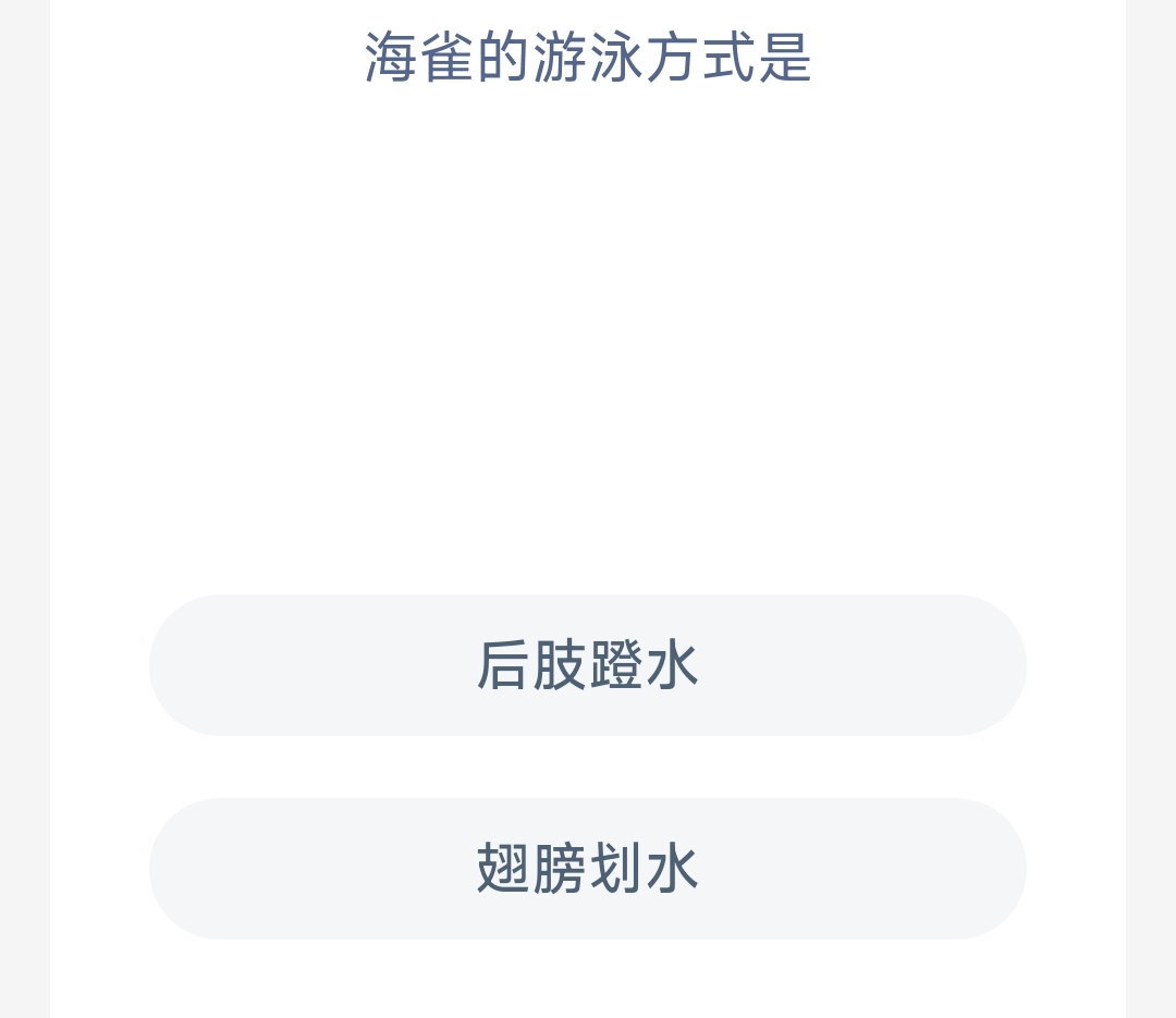 海雀的游泳方式是 神奇海洋8月14日答案